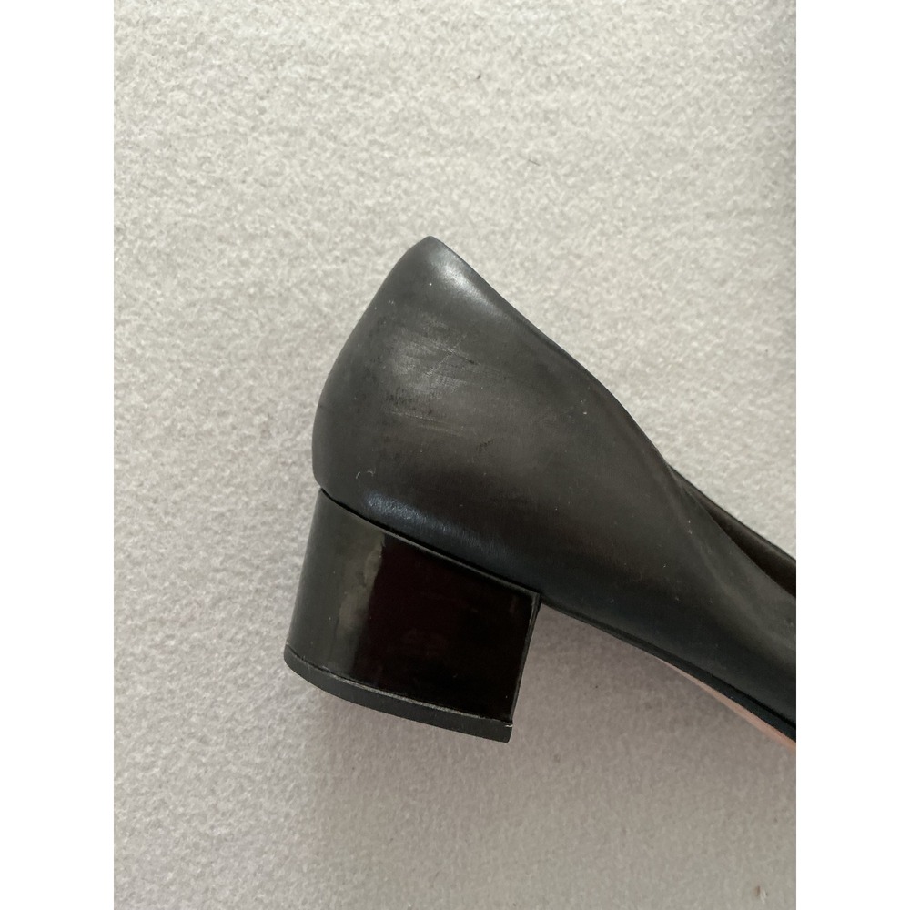 Clarks Collection Pumps Size 10 Black Leather Patent Cap Toe Block Heel 26138400 - Picture 3 of 9